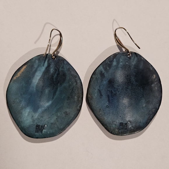 NEW RLM Studio Blue Earrings Bohemian 70s Retro Cottagecore Feminine Preppy - Picture 4 of 8